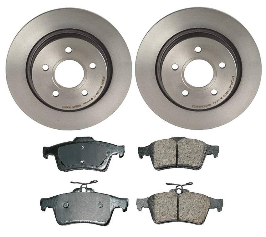 Disc Brake Pad and Rotor Kit - Rear (280mm) (Ceramic) (EURO)